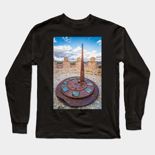 Solar Clock at The Walls of Avila Long Sleeve T-Shirt by JJFarquitectos